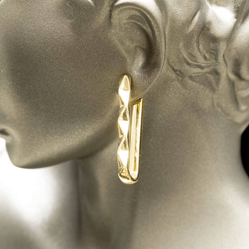 14 Ayar Geniş Halka Altın Küpe