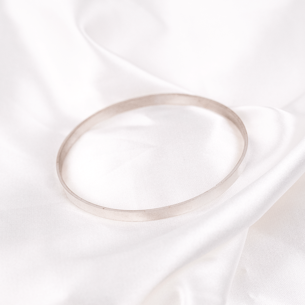 22 Ayar Düz Kibrit Çöpü Beyaz Altın Bilezik 30 Gr