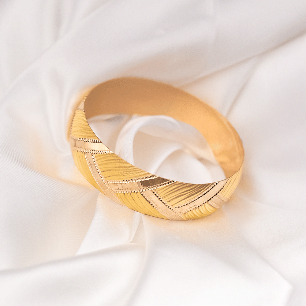 22 Ayar Deri Dokulu Rose ve Gold Mega Altın Bilezik 90 Gr