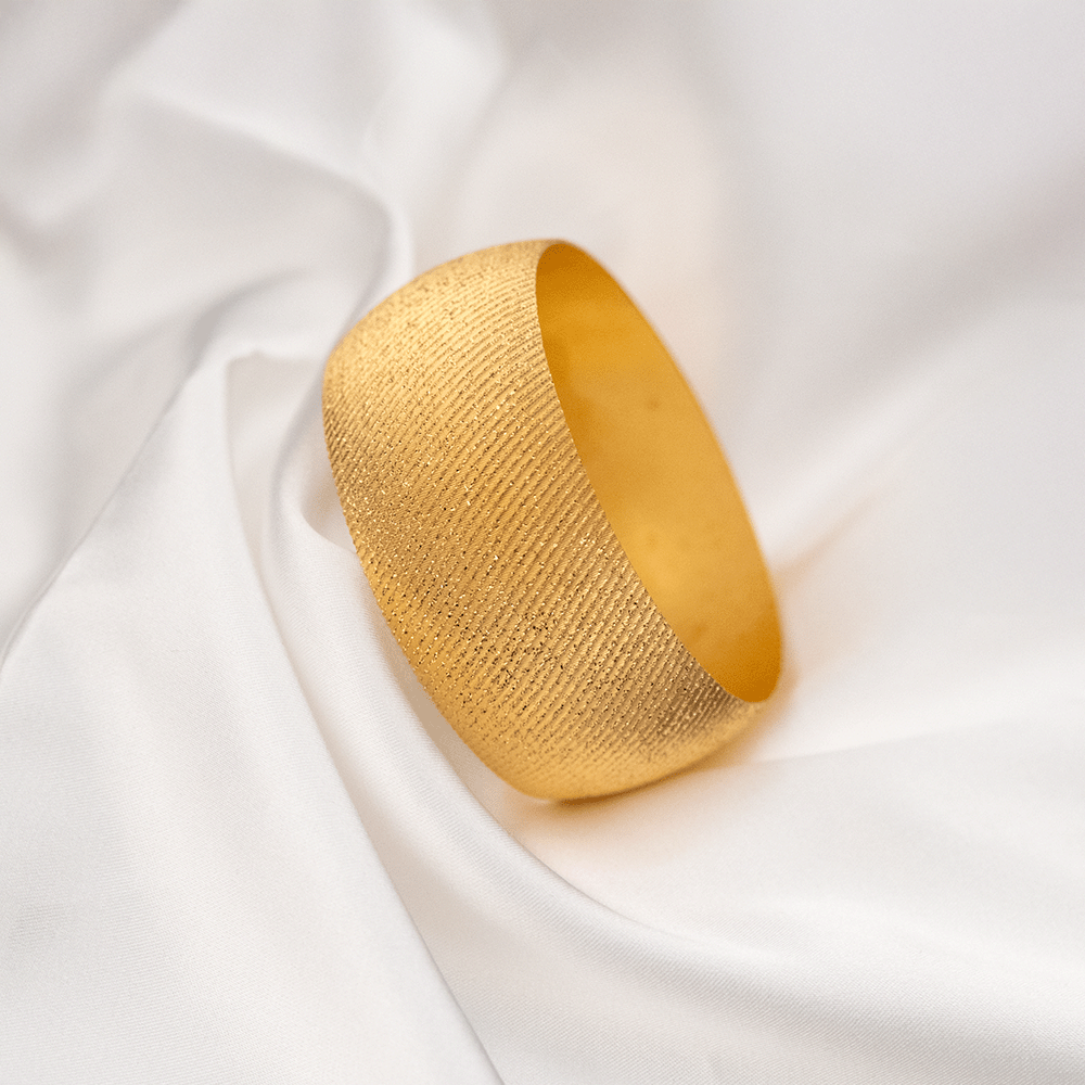 22 Ayar Çapraz Çizgili Kalemli Mega Altın Bilezik 100 Gr