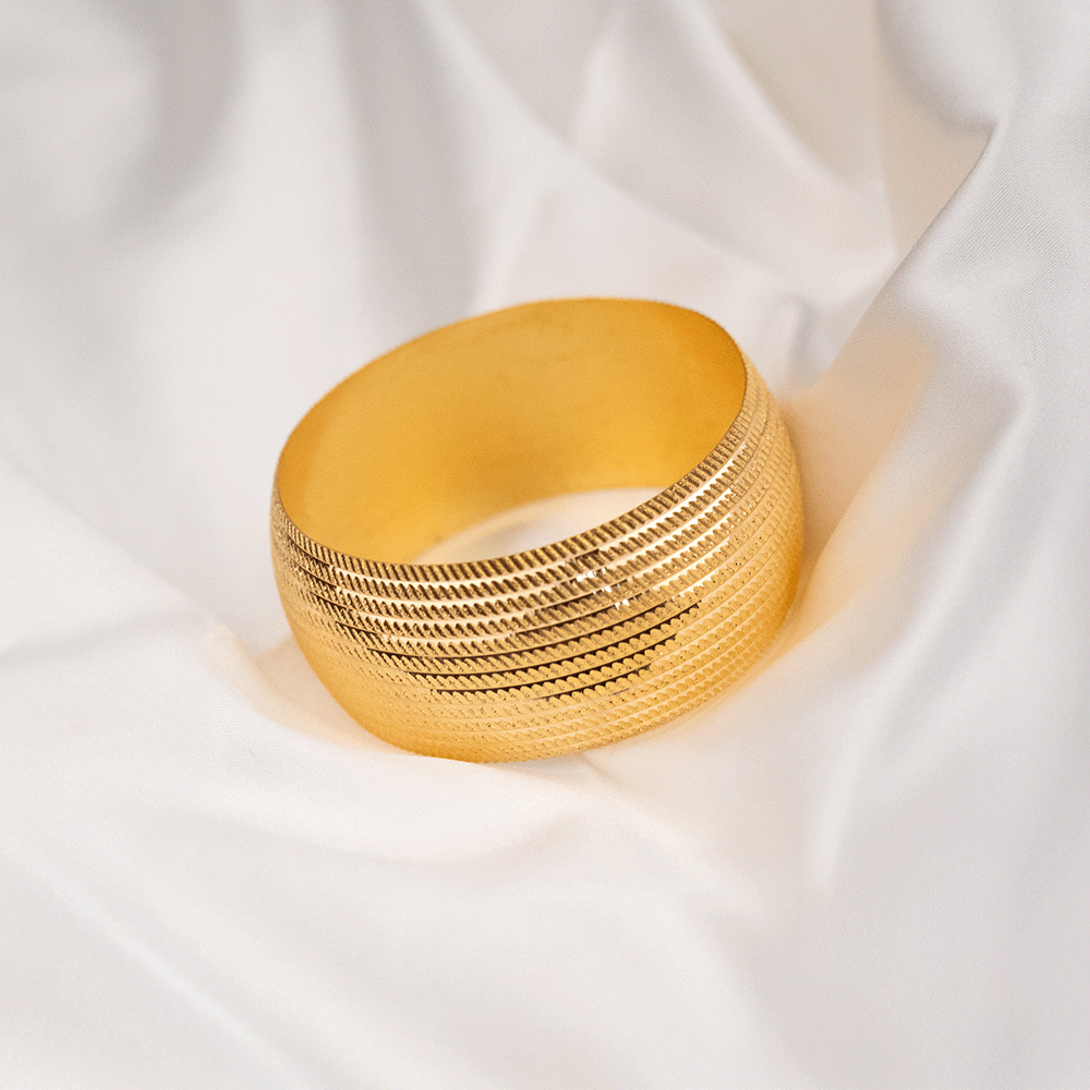 22 Ayar Çapraz Tırtık Desenli Mega Altın Bilezik 60 Gr