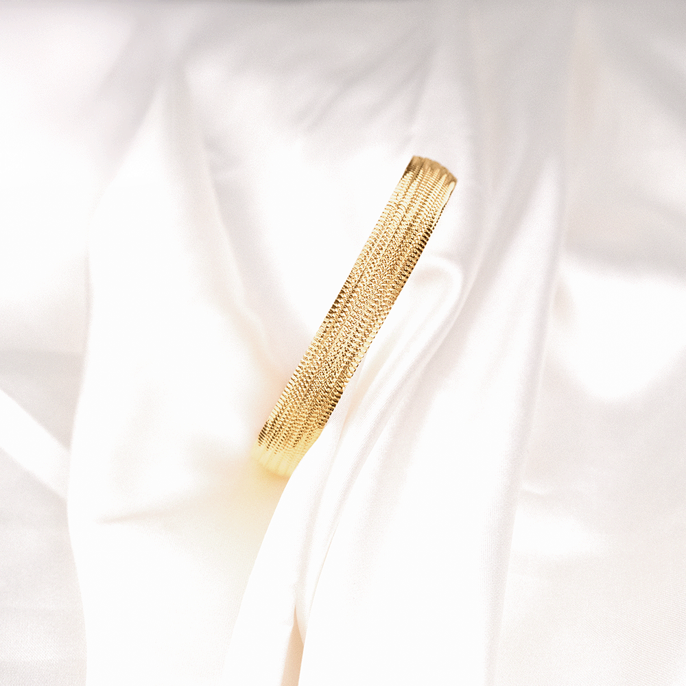 22 Ayar Küçük Kristal Desenli Gold Altın Bilezik 40 Gr