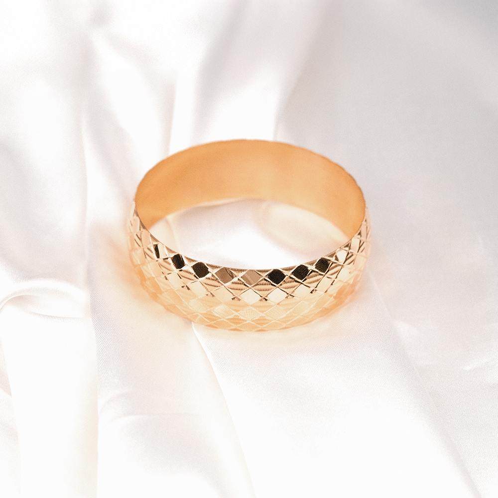 22 Ayar Kenarları Şeritli Ortadan Çizgili Gold Altın Bilezik 30 Gr