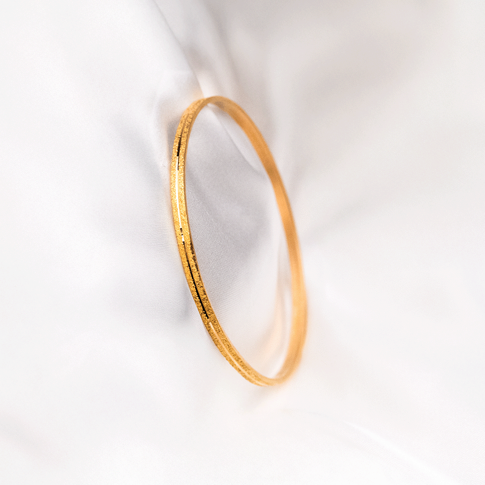 22 Ayar Parıltılı Ortadan Şeritli Kibrit Çöpü Gold Altın Bilezik 25 Gr