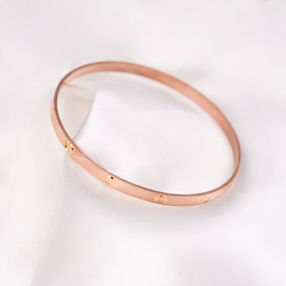 22 Ayar Vida Desenli Kibrit Çöpü Rose Altın Bilezik 25 Gr