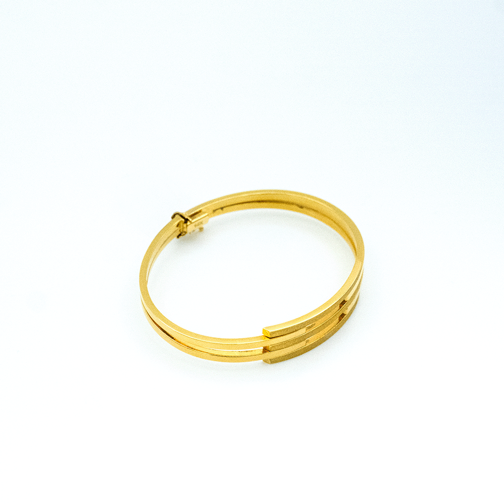 14 Ayar Sade Güzelik Kelepçe Altın Bileklik