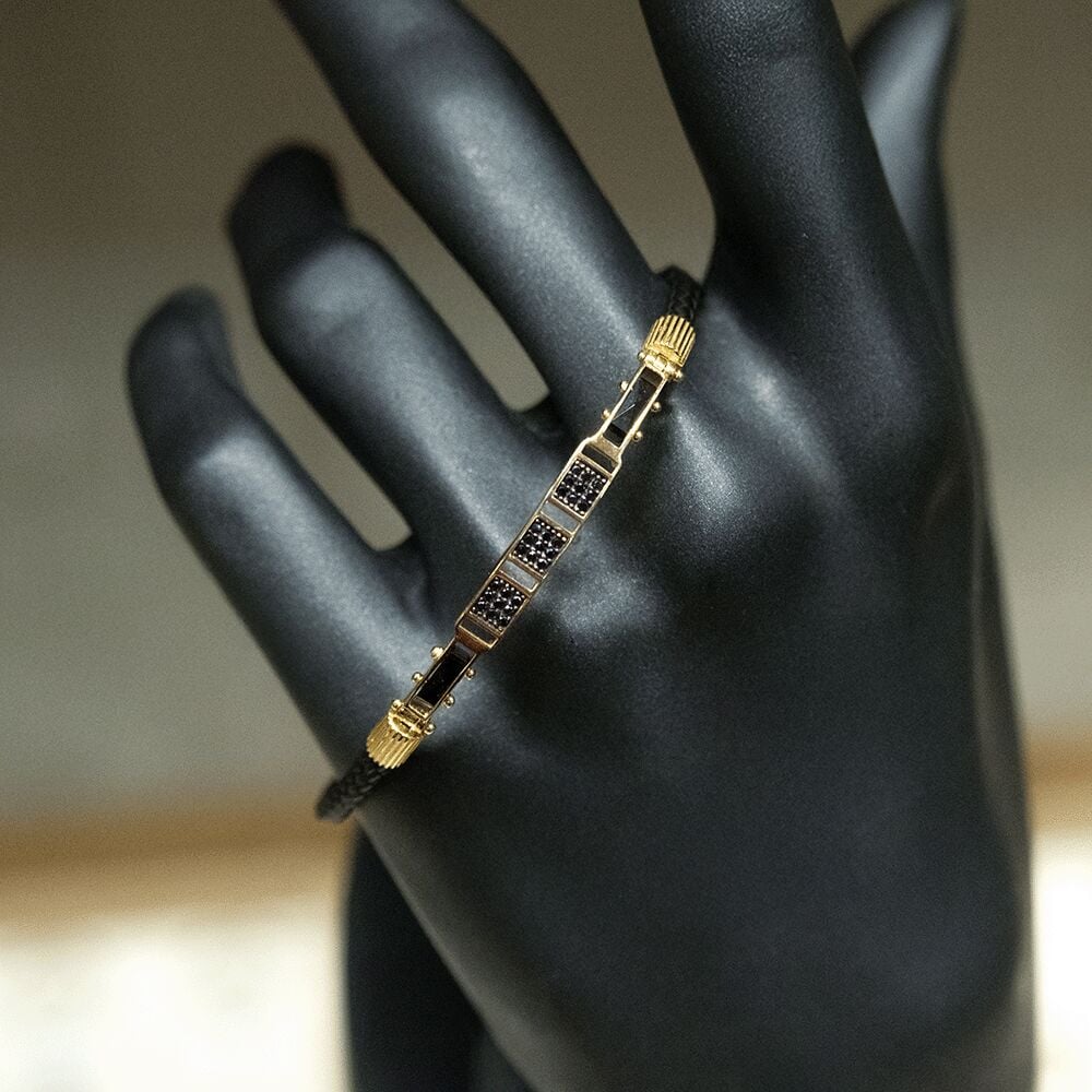 14 Ayar Temiz Çizgi Erkek Altın Bileklik