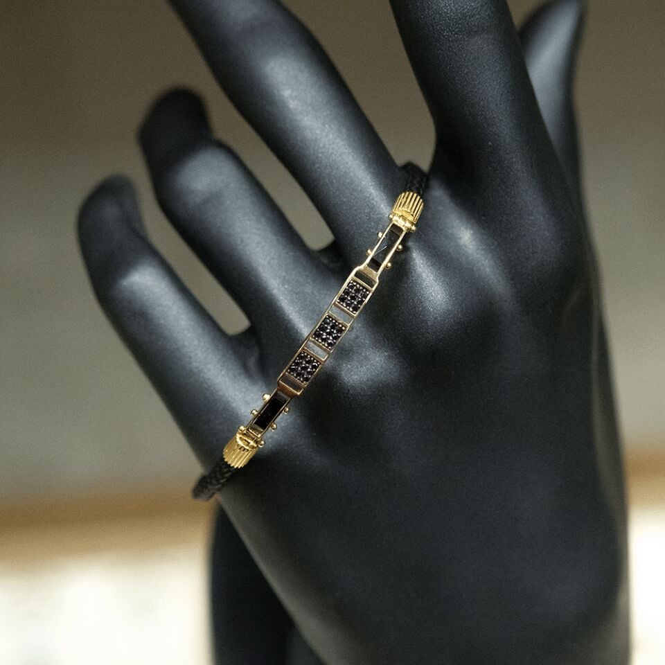 14 Ayar Temiz Çizgi Erkek Altın Bileklik