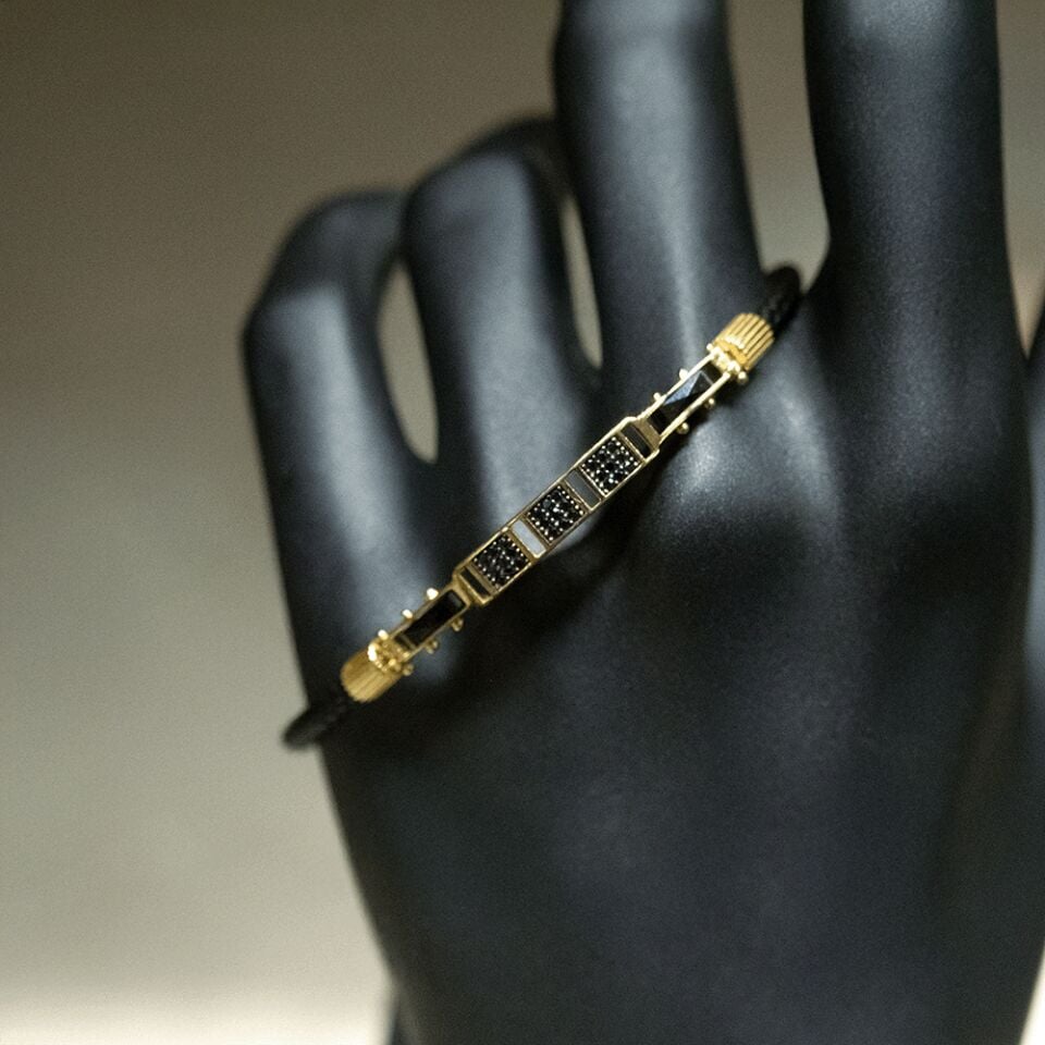 14 Ayar Temiz Çizgi Erkek Altın Bileklik