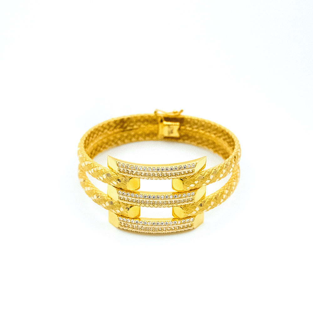 14 Ayar Huzur Işığı Kelepçe Altın Bileklik