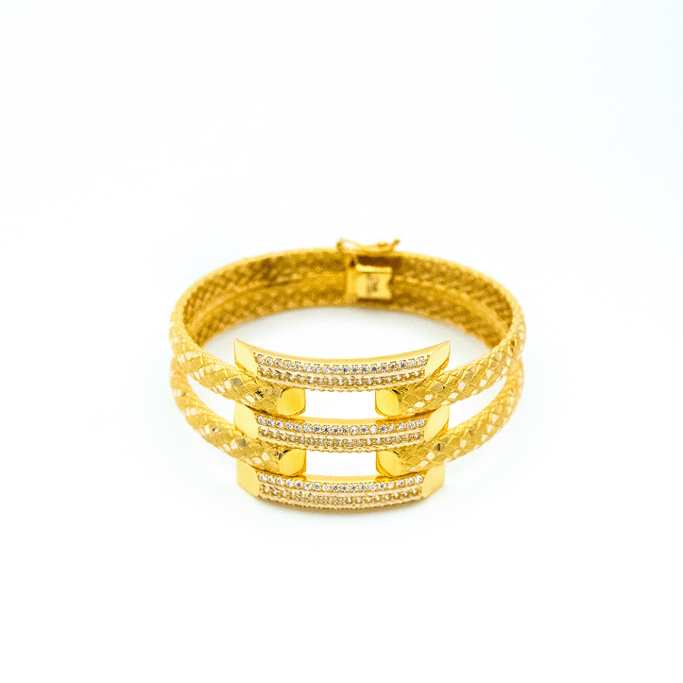 14 Ayar Huzur Işığı Kelepçe Altın Bileklik