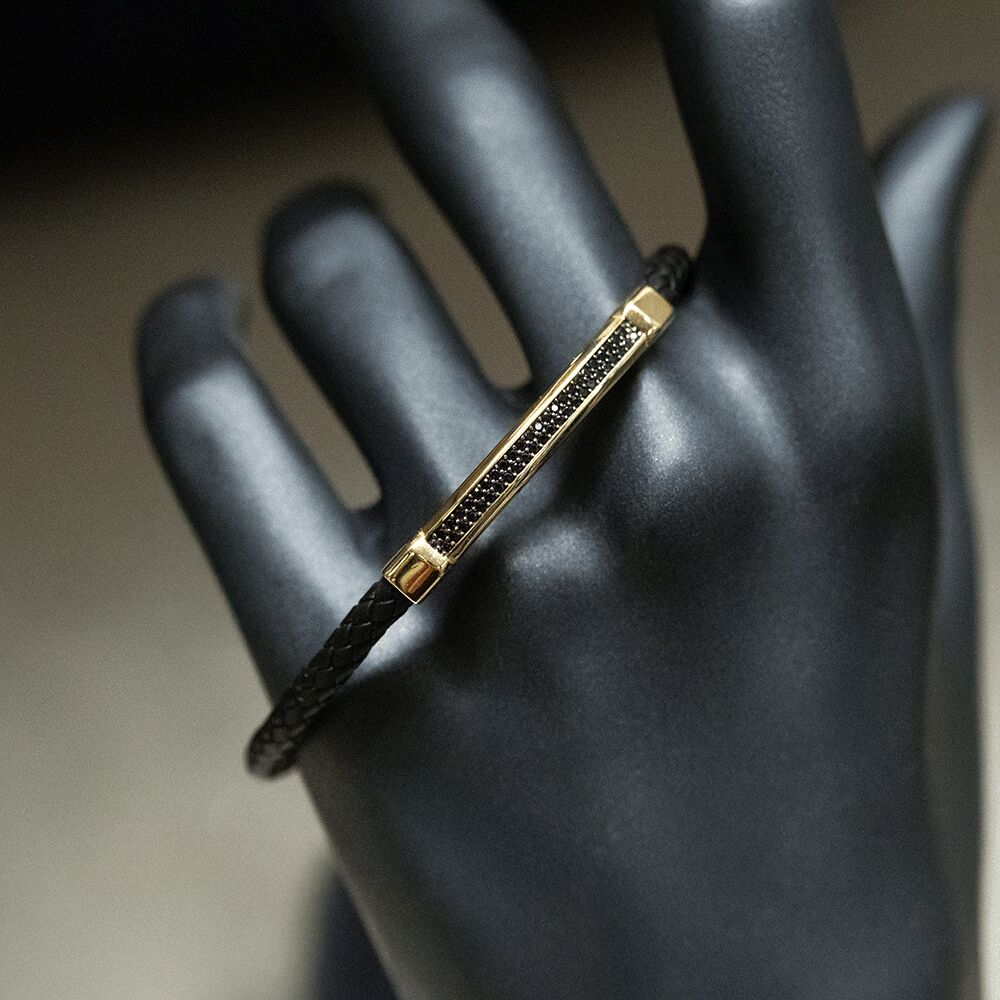 14 Ayar Net Görünüm Erkek Altın Bileklik