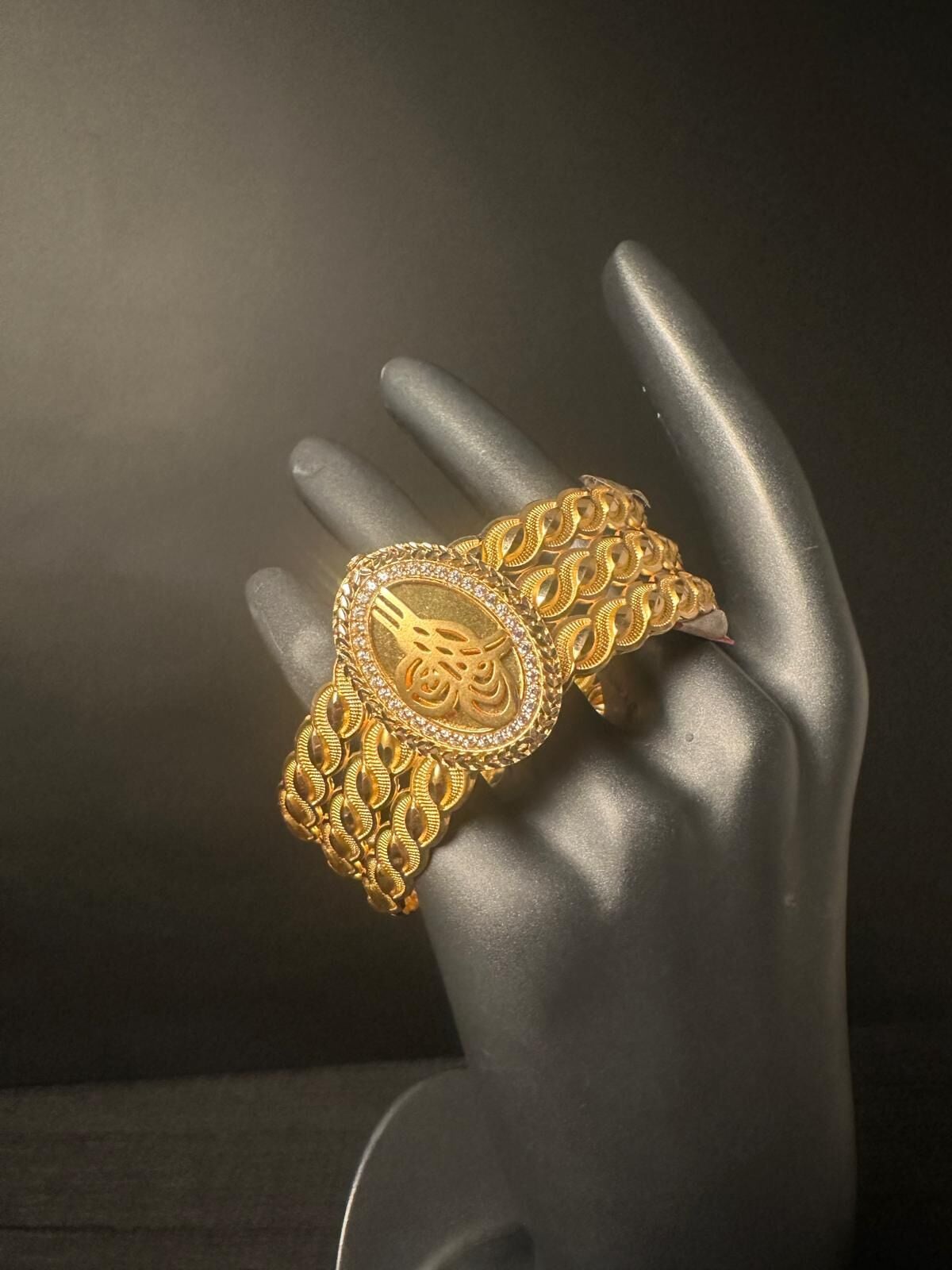 14 Ayar Tuğralı Örgü Altın Bilezik