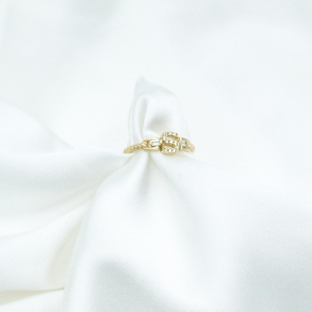 14 Ayar Taşlı S Harfli Altın Yüzük