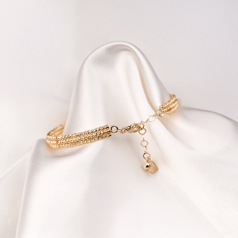 14 Ayar 3 Sıralı Dorika Toplu Altın Bileklik