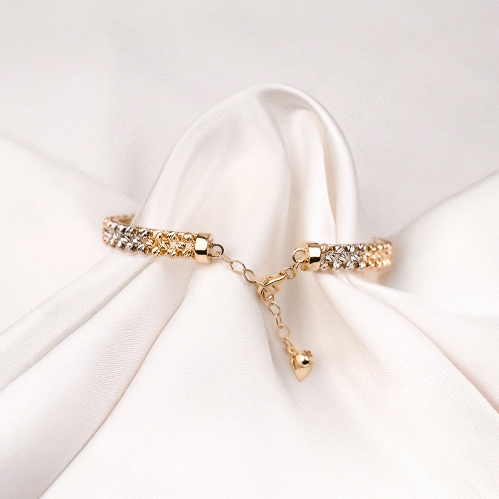 14 Ayar Renkli Dorika Toplu Sıralı Altın Bileklik