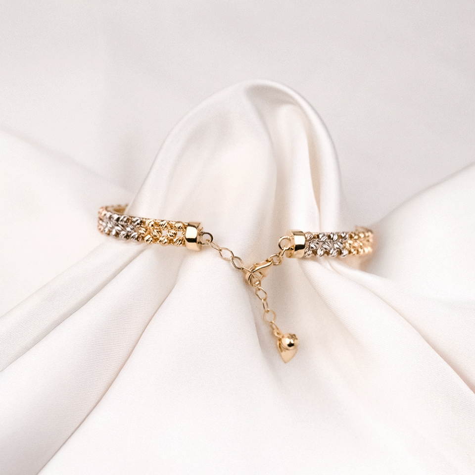 14 Ayar Renkli Dorika Toplu Sıralı Altın Bileklik