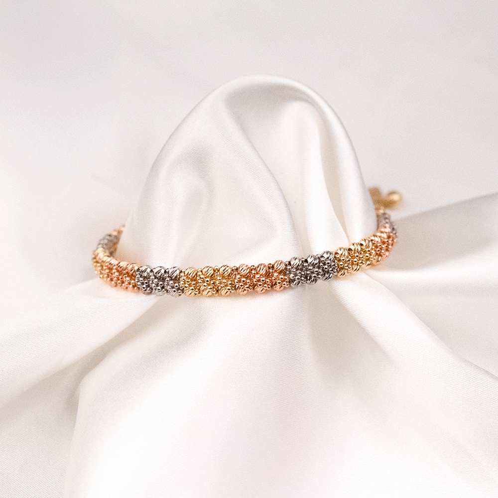 14 Ayar Sıralı Renk Dorikalı Altın Bileklik