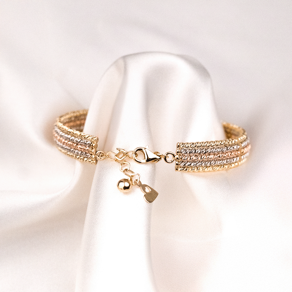 14 Ayar 5 Sıralı Dorikalı Altın Bileklik