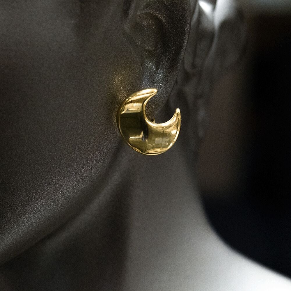 14 Ayar Düz Yüzey Altın Küpe