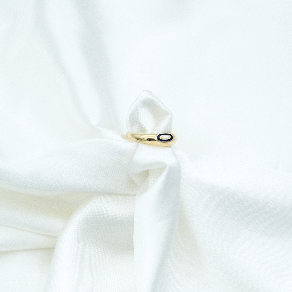 14 Ayar Renk Desenli Altın Yüzük