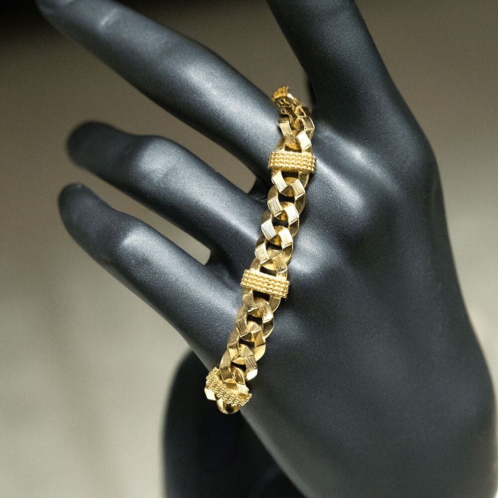 14 Ayar Kutsal Çizgi Altın Bileklik