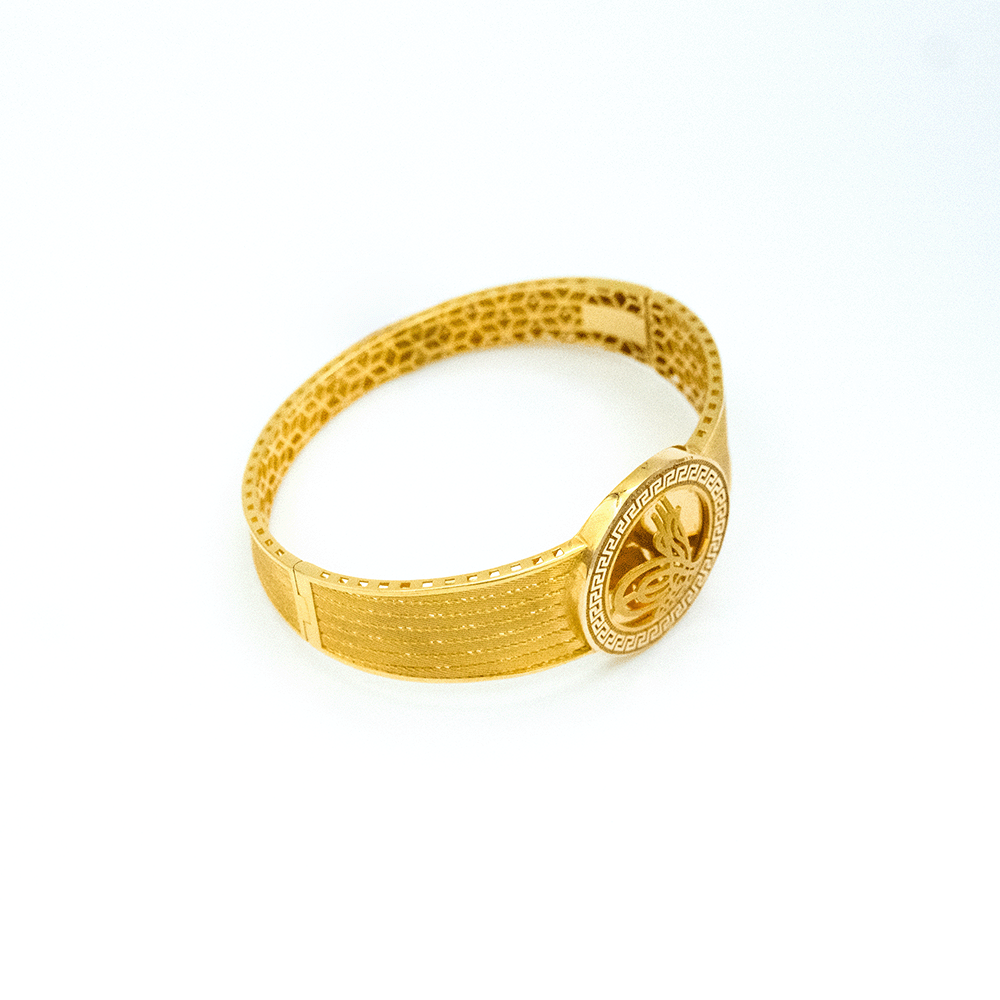 14 Ayar Yumuşak Melodi Kelepçe Altın Bileklik