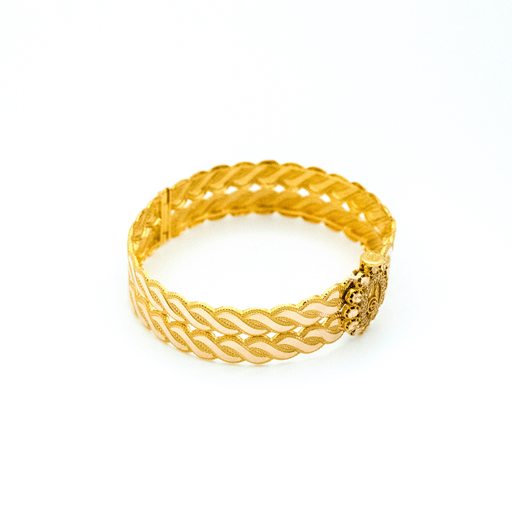 14 Ayar Şehir Işığında Kelepçe Altın Bileklik