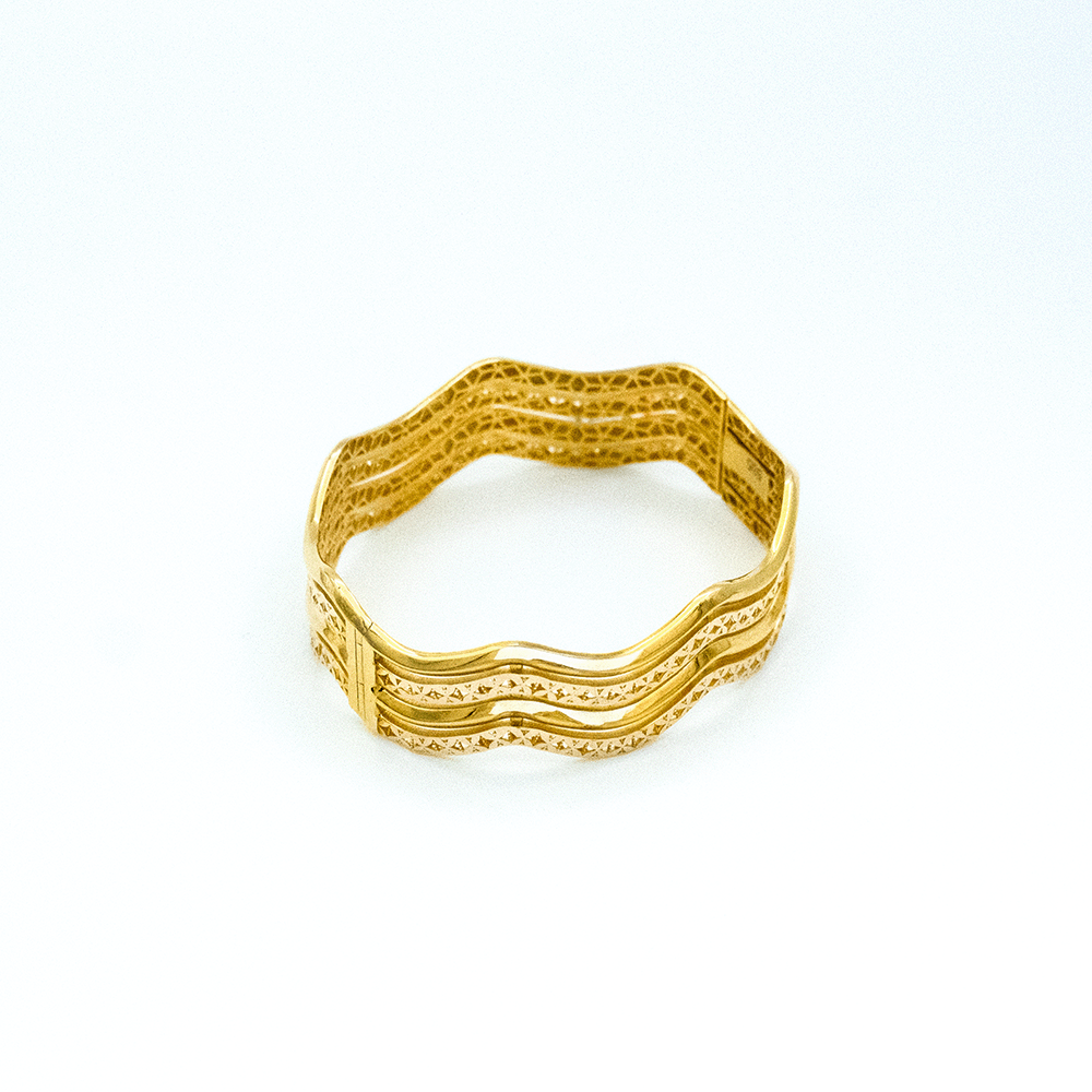 14 Ayar İnci Tınısı Kelepçe Altın Bileklik