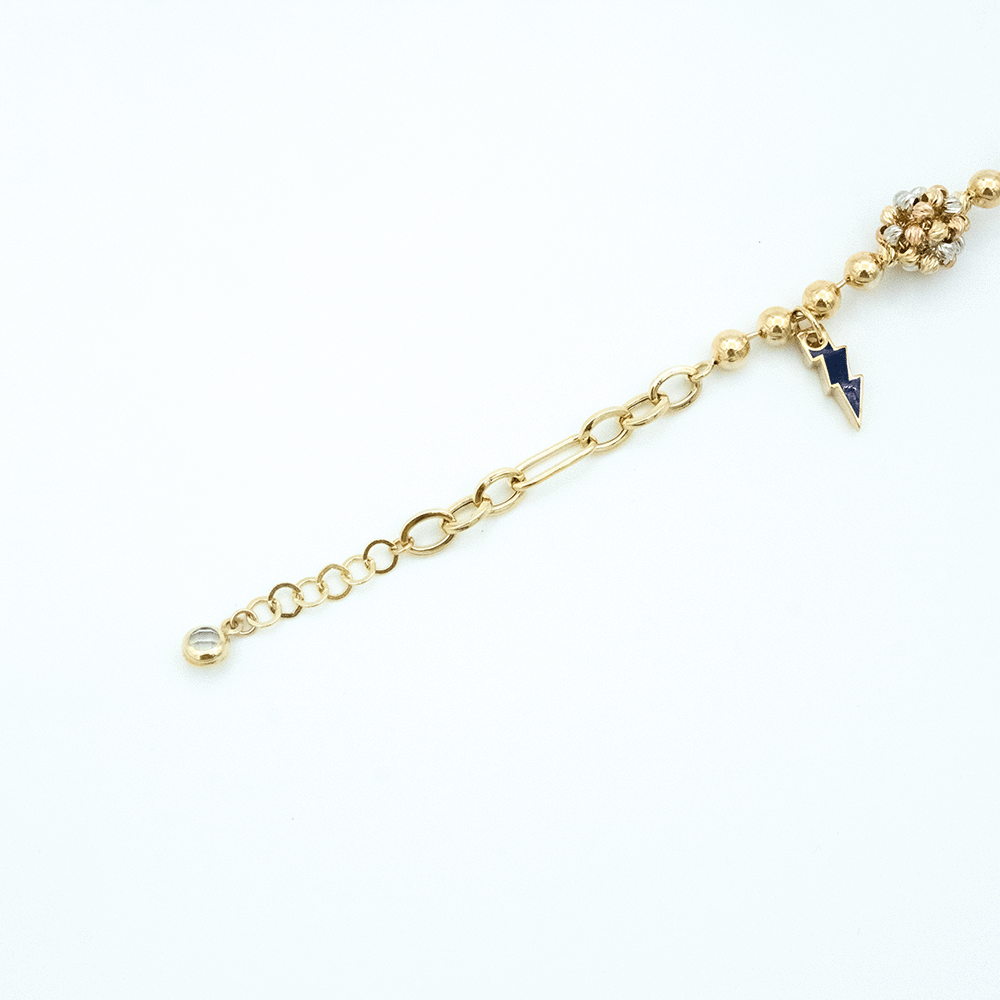 14 Ayar Şimşek Detaylı Toplu Altın Bileklik