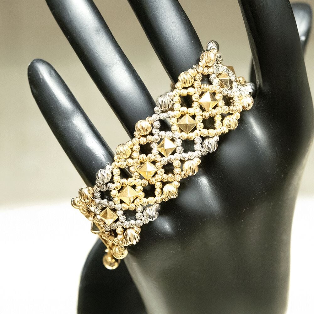 14 Ayar Üçgen Detaylı Dorika Altın Bileklik