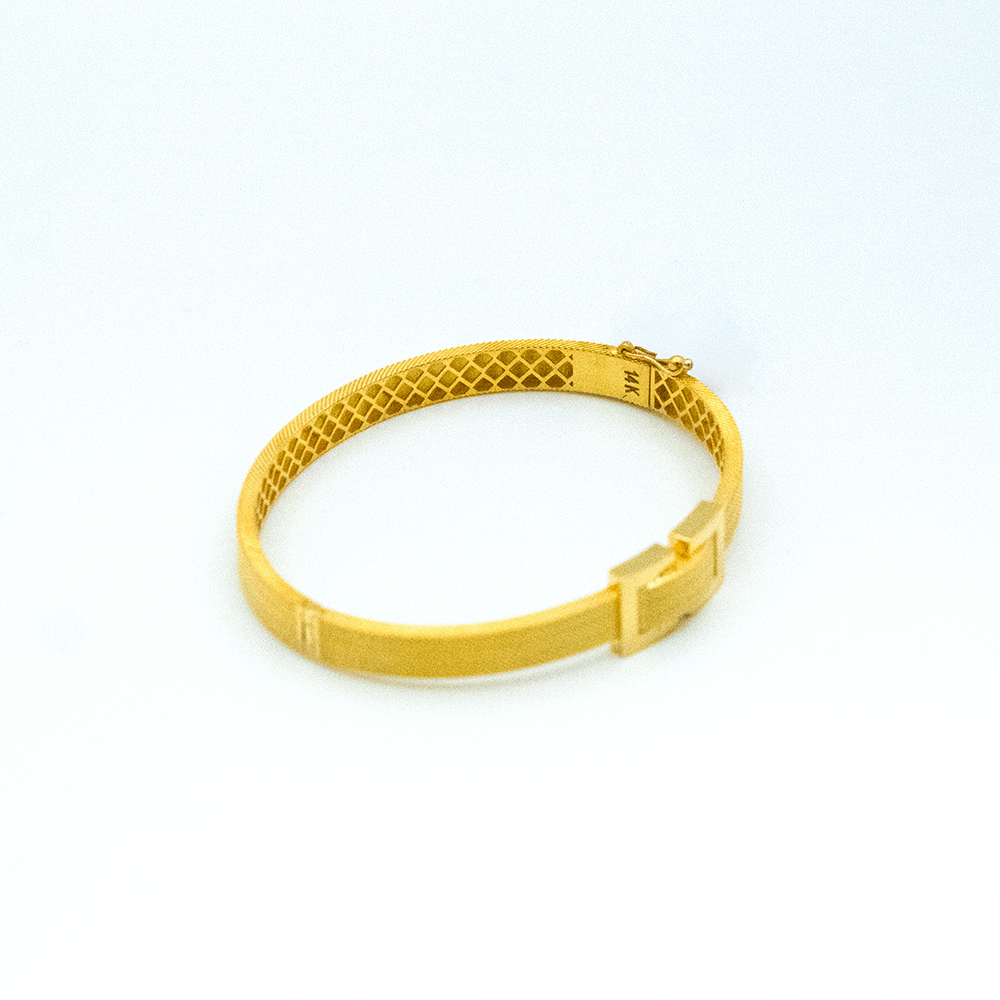 14 Ayar İnci Işıltısı Kelepçe Altın Bileklik