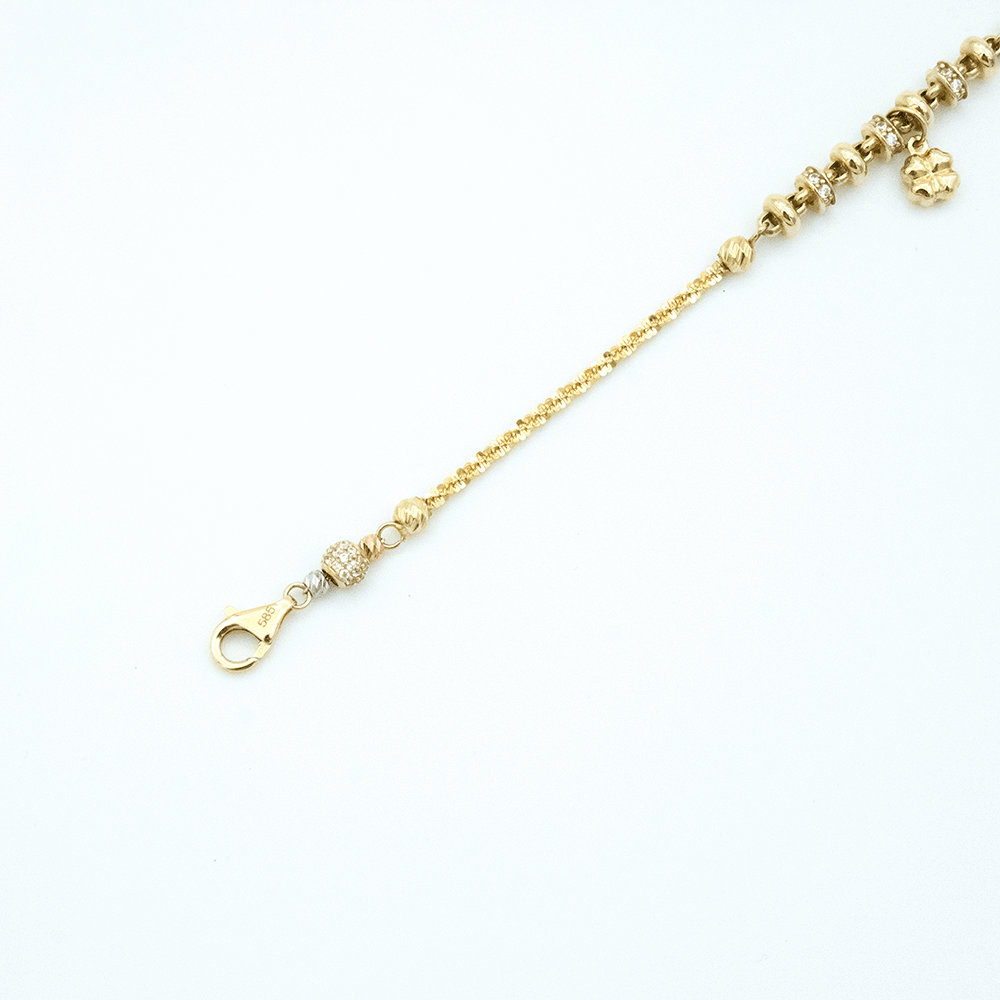 14 Ayar Taşlı Sıralı Altın Bileklik