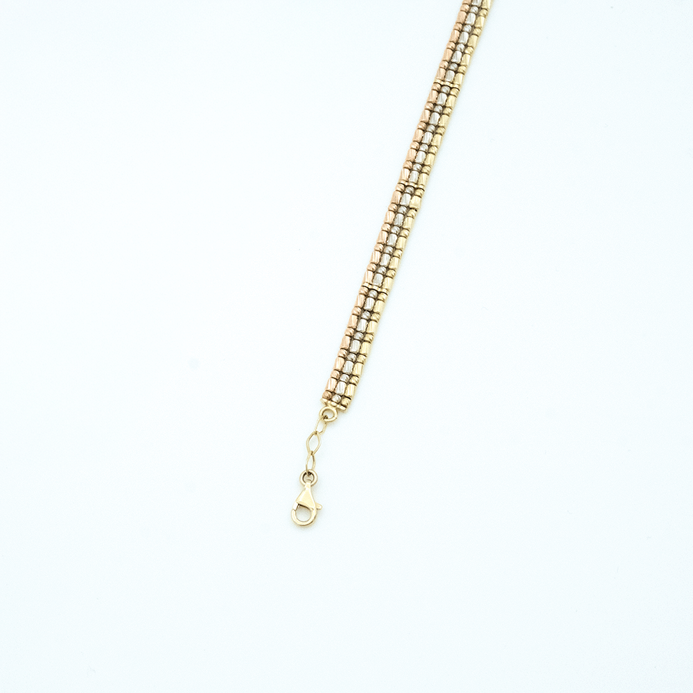 14 Ayar Renkli Sıralı Altın Bileklik