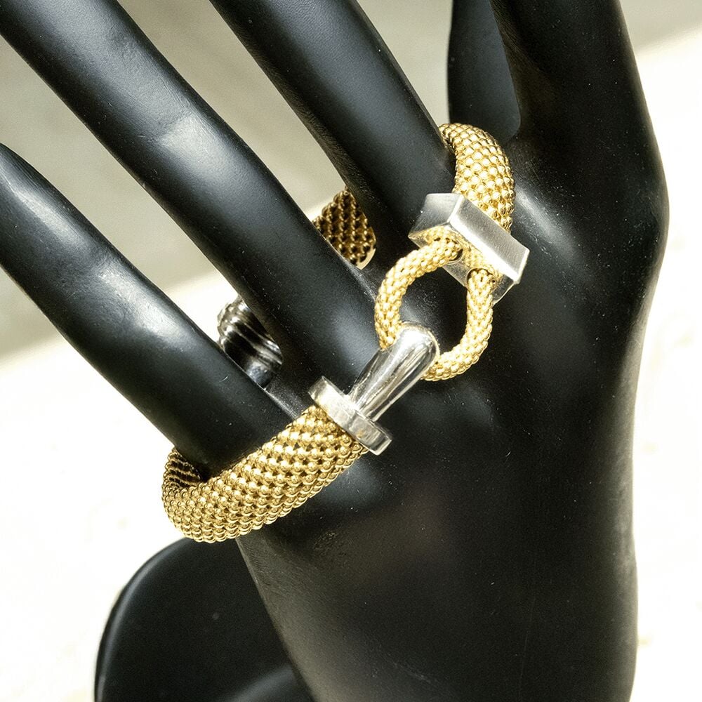 14 Ayar Bağlantılı Dorika Altın Bileklik