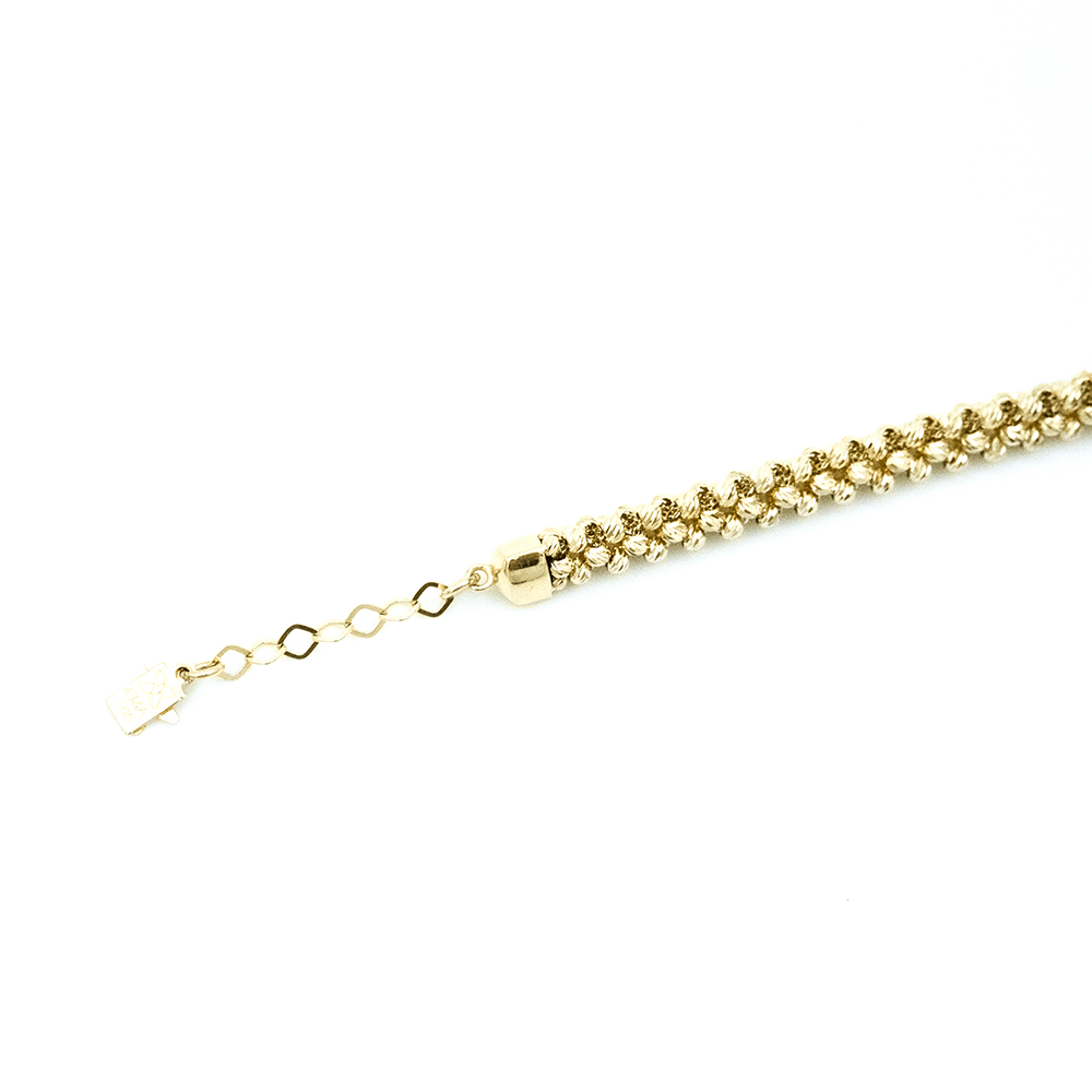 14 Ayar Parıltılı Detaylı Altın Bileklik