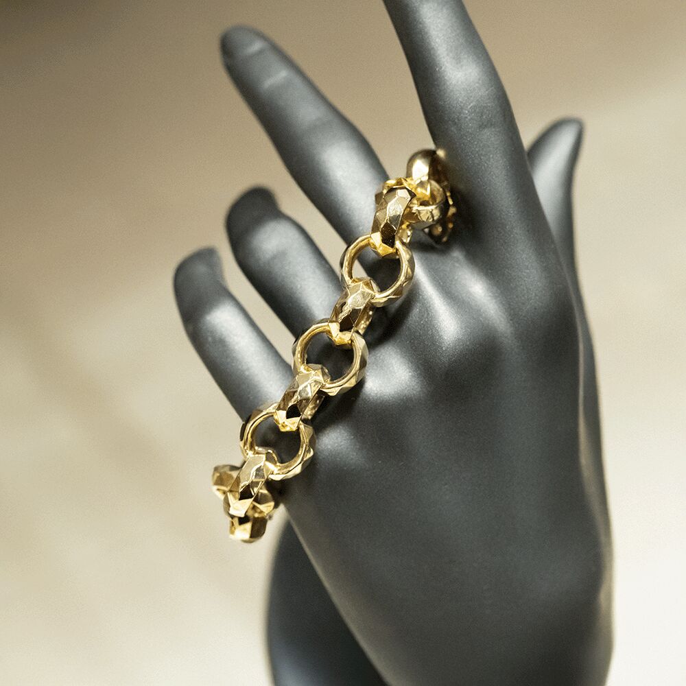 14 Ayar Daire Halkalı Sıralı Altın Bileklik