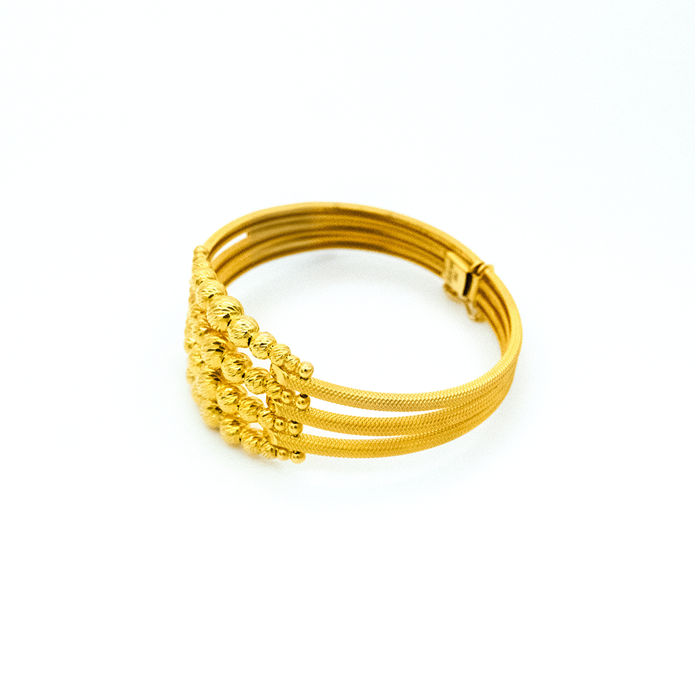 14 Ayar Saf Parıltı Kelepçe Altın Bileklik