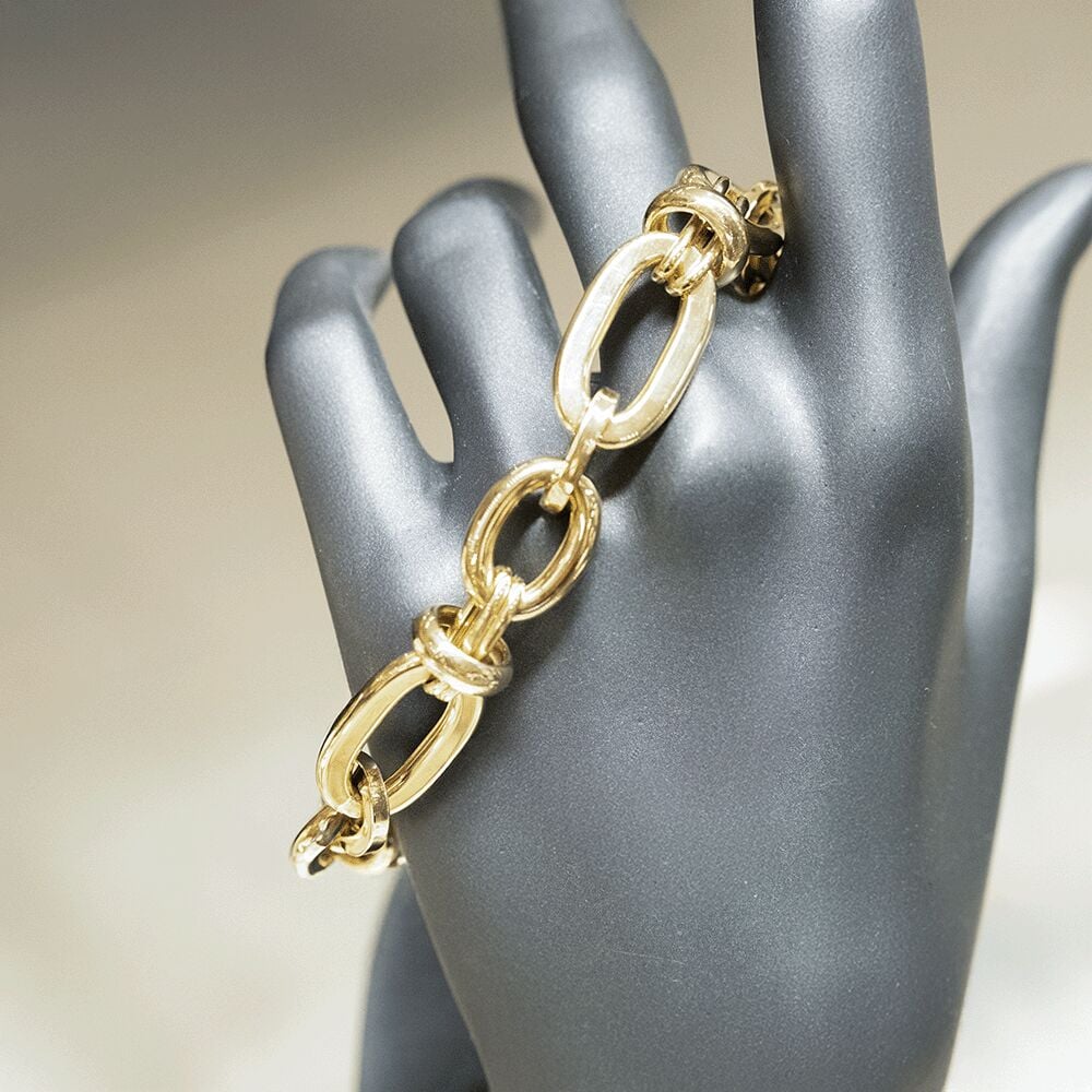 14 Ayar Düz Halka Sıra Altın Bileklik