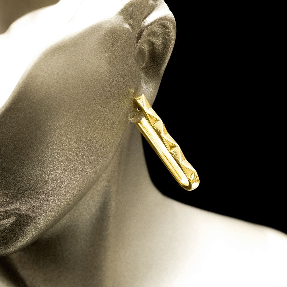 14 Ayar Geniş Halka Altın Küpe