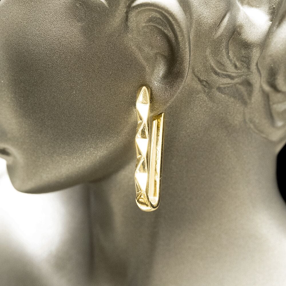 14 Ayar Geniş Halka Altın Küpe