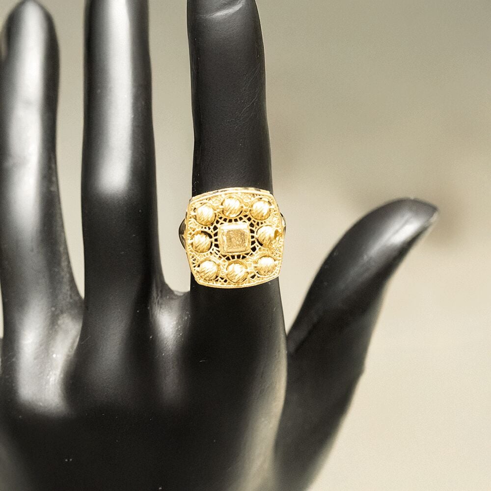 14 Ayar Dorika Detaylı Altın Yüzük