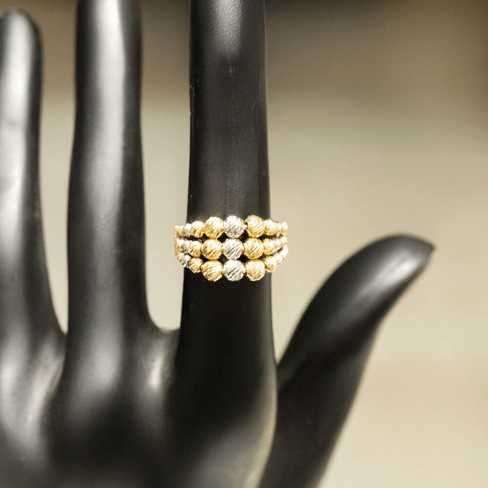 14 Ayar Sıralı Renk Dorika Altın Yüzük