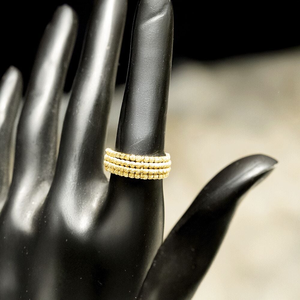 14 Ayar Sıralı Bağlantılı Altın Yüzük