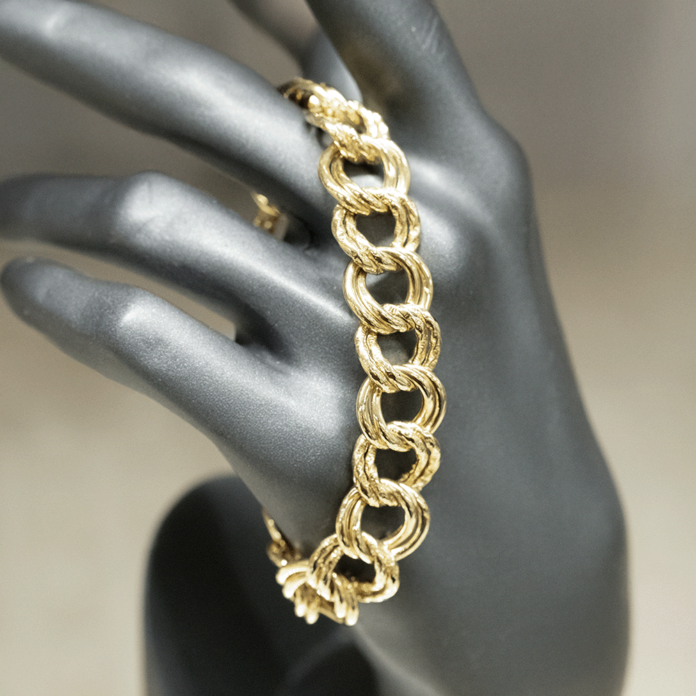 14 Ayar Sade Işıltı Altın Bileklik