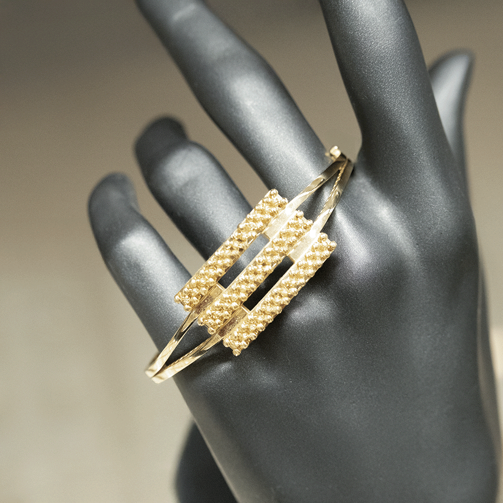 14 Ayar Gizli Zerre Altın Kelepçe Bileklik