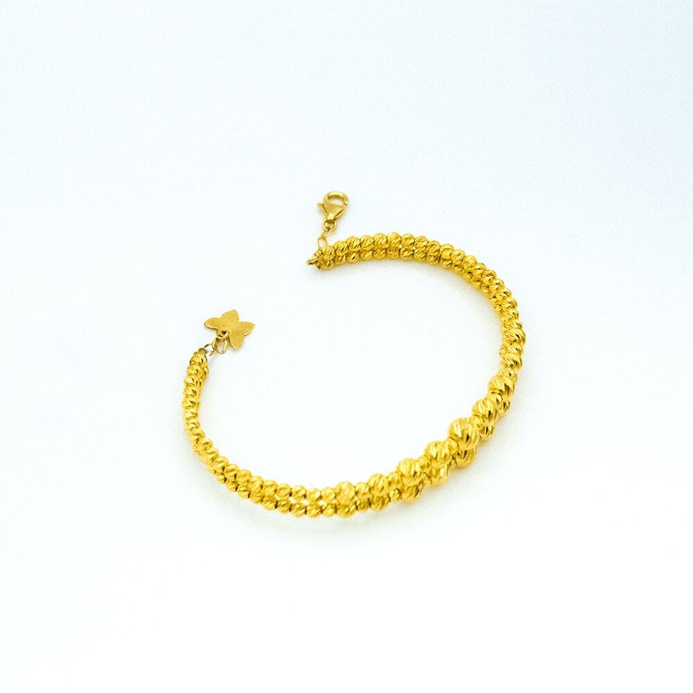 14 Ayar Çift Sıralı Dorika Kelepçe Altın Bileklik