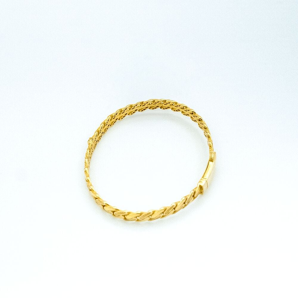 14 Ayar İnce Turna Sarmalı Kelepçe Altın Bileklik