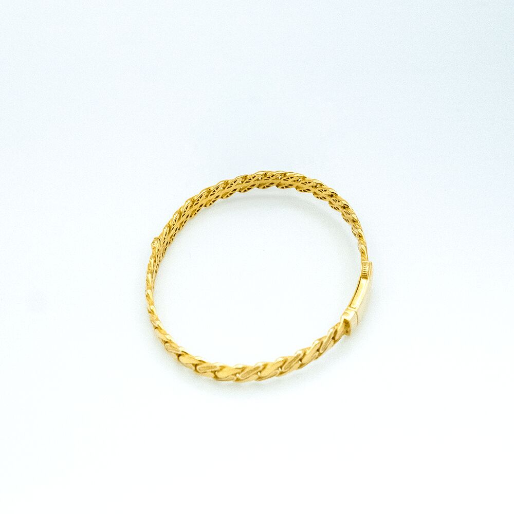 14 Ayar İnce Turna Sarmalı Kelepçe Altın Bileklik