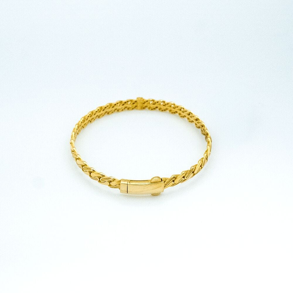 14 Ayar İnce Turna Sarmalı Kelepçe Altın Bileklik